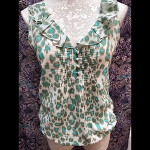 Ann Taylor Loft leopard sleeveless blouse